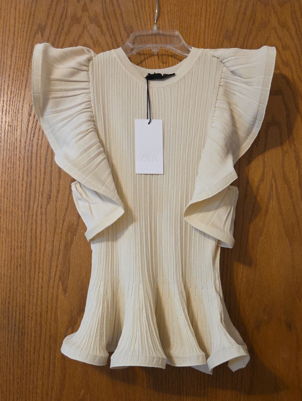 ZARA Wavy Trim Knit Top